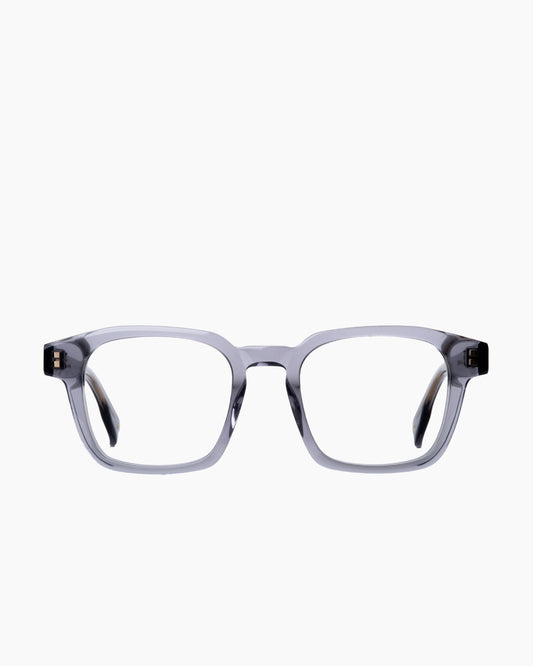 grey plastic rectangle eyeglasses by Spectacleeyeworks model yolanta, front view, lunettes de vue rectangle couleur gris