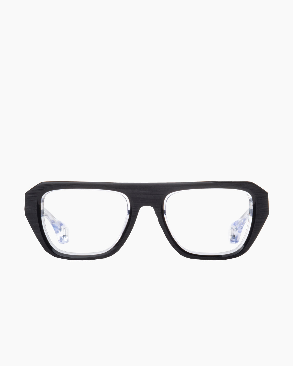 black plastic rectangle eyeglasses by Blake Kuwahara model BK1033, front view, lunettes de vue rectangle couleur noir