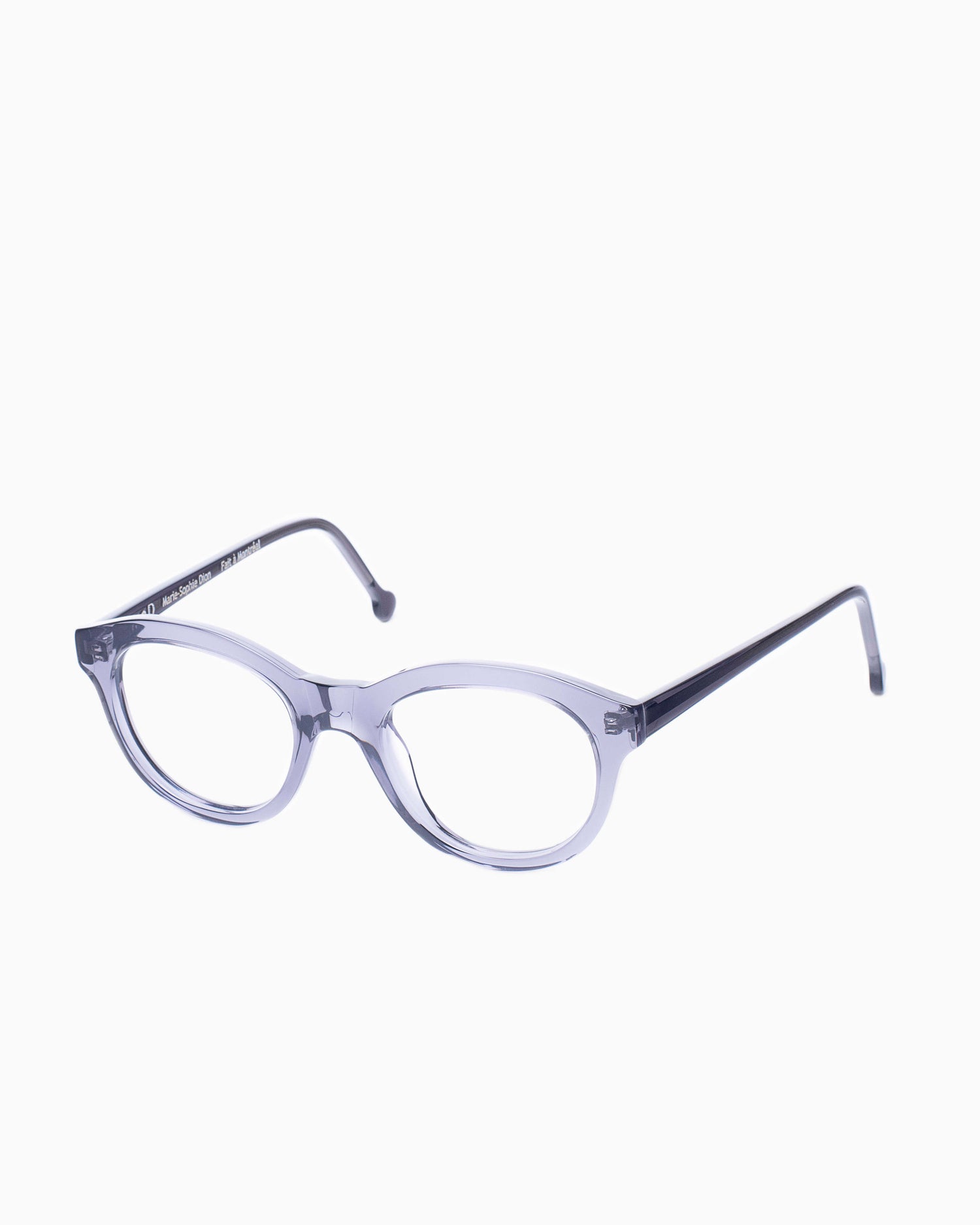grey plastic oval eyeglasses by Marie-Sophie Dion model Claus, front view, lunettes de vue ovale couleur Gris