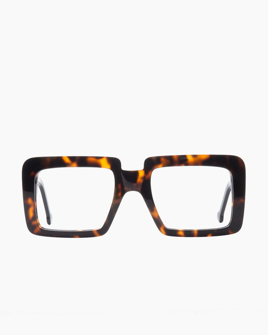 tortoise plastic rectangle  by Marie-Sophie Dion model Anto, front view, lunettes de vue rectangle couleur écaille de tortue