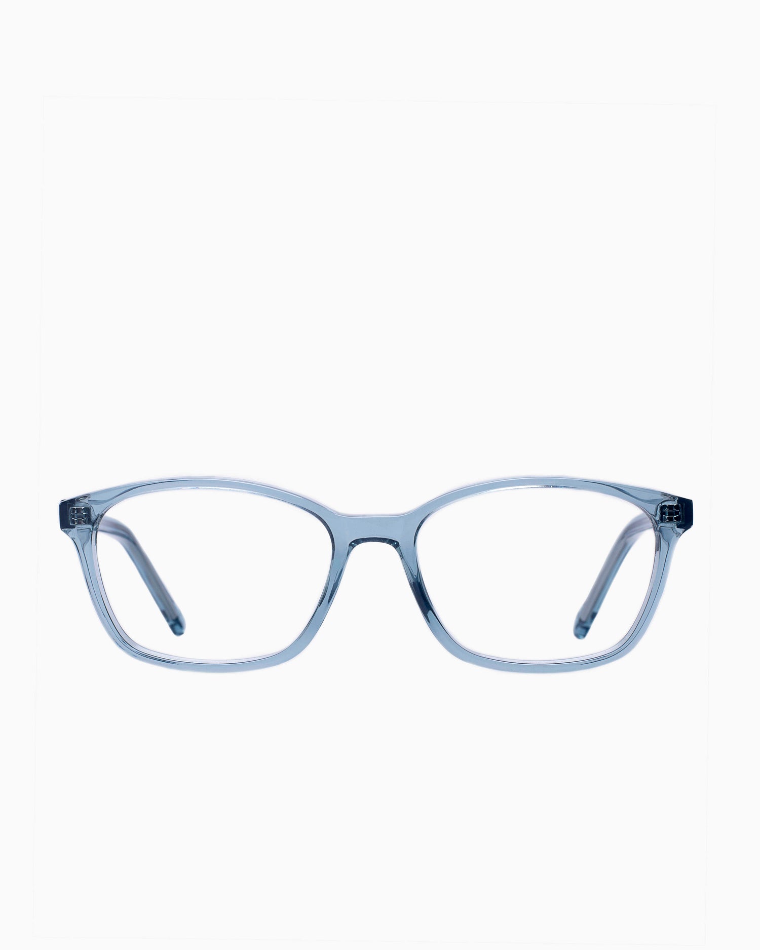 blue plastic rectangle eyeglasses by BBig model 234, front view, lunettes de vue rectangle couleur Bleu