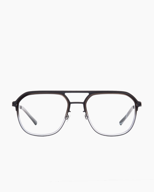 grey metal aviator eyeglasses by Mykita model Colton, front view, lunettes de vue aviateur couleur gris