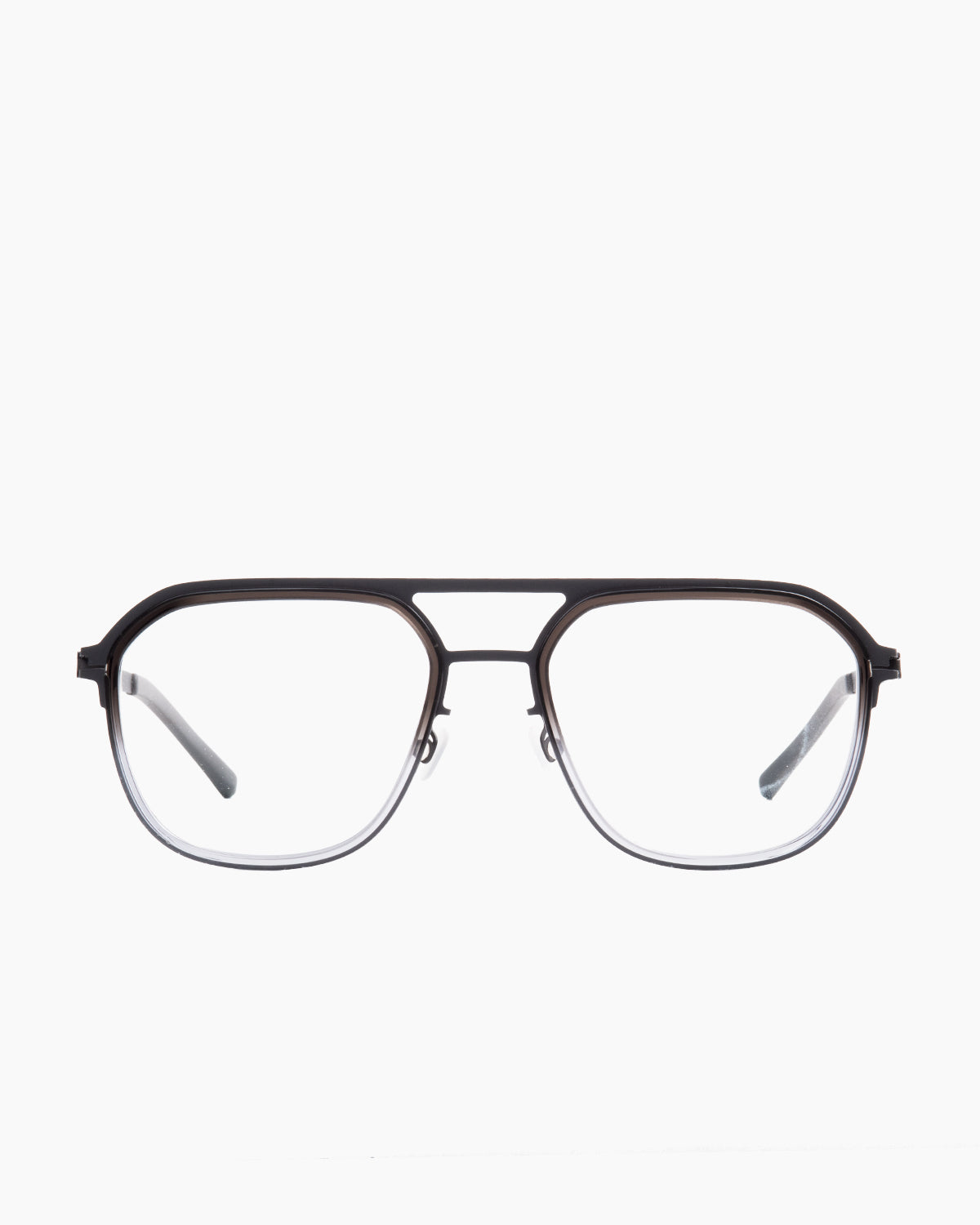 grey metal aviator eyeglasses by Mykita model Colton, front view, lunettes de vue aviateur couleur gris
