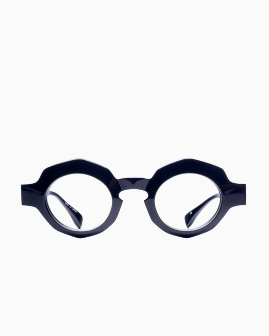 black plastic oval eyeglasses by Factory 900 model RF026, front view, lunettes de vue ovale couleur Noir