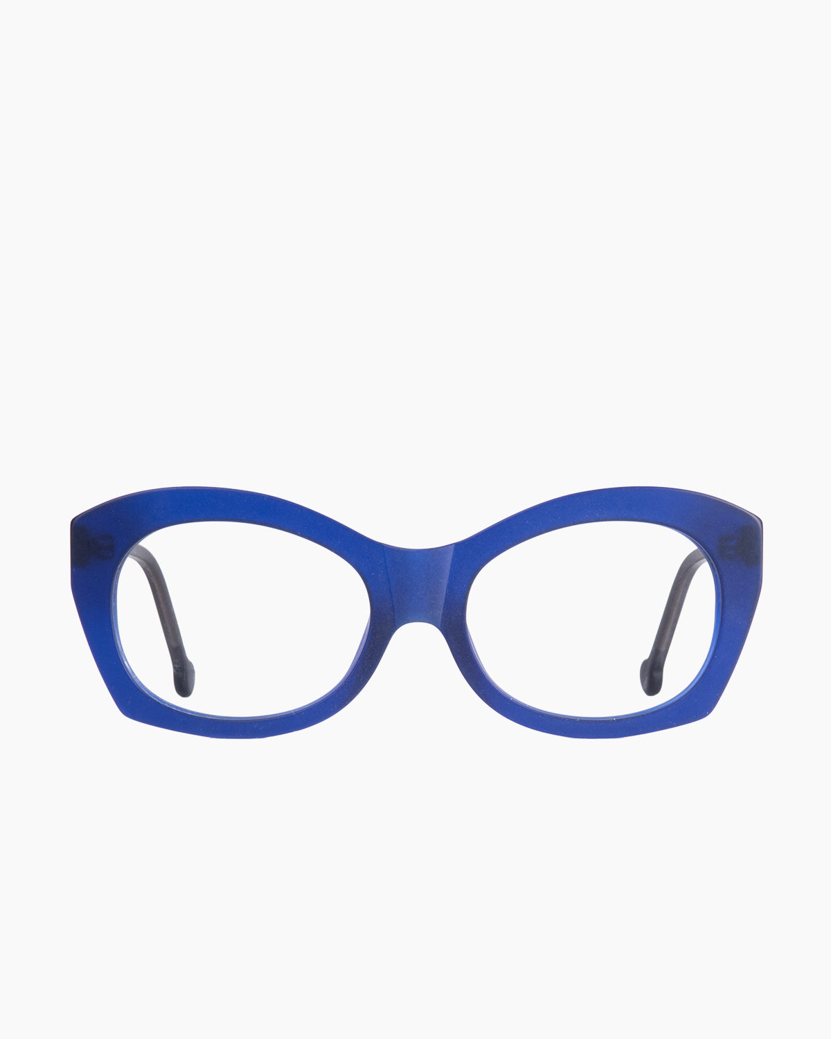 blue plastic oval eyeglasses by Marie-Sophie Dion model Arpin, front view, lunettes de vue ovale couleur Bleu