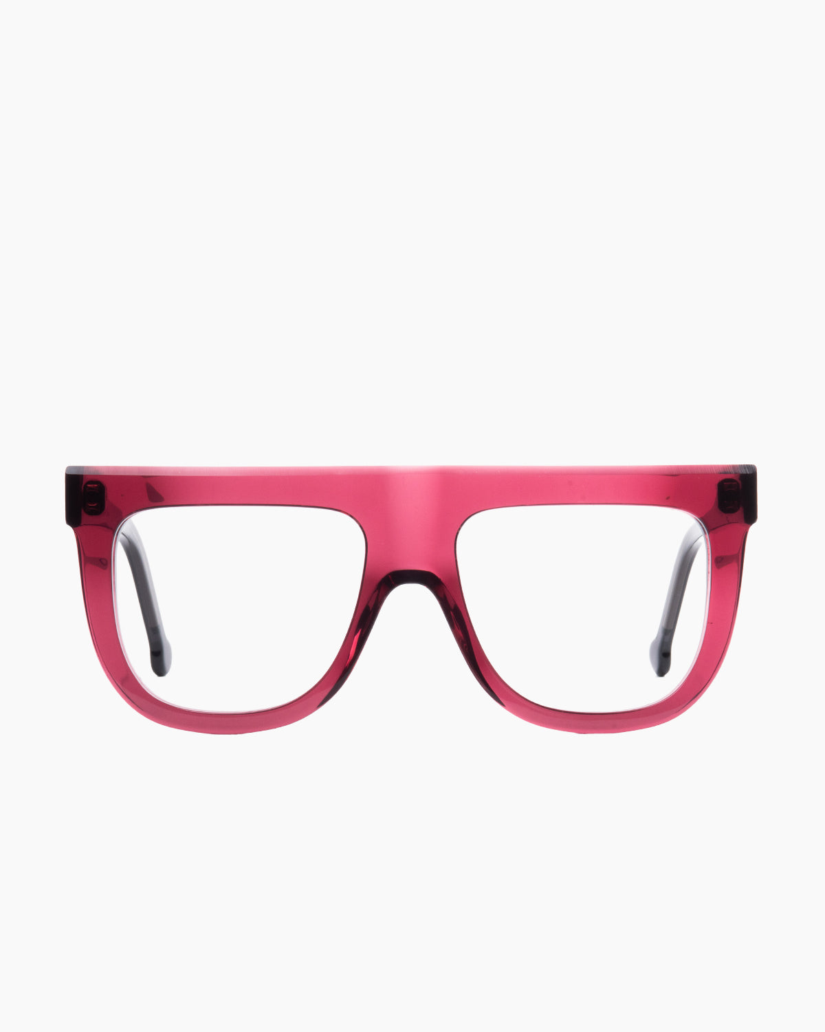 purple plastic aviator eyeglasses by Marie-Sophie Dion model Bay, front view, lunettes de vue aviateur couleur violet