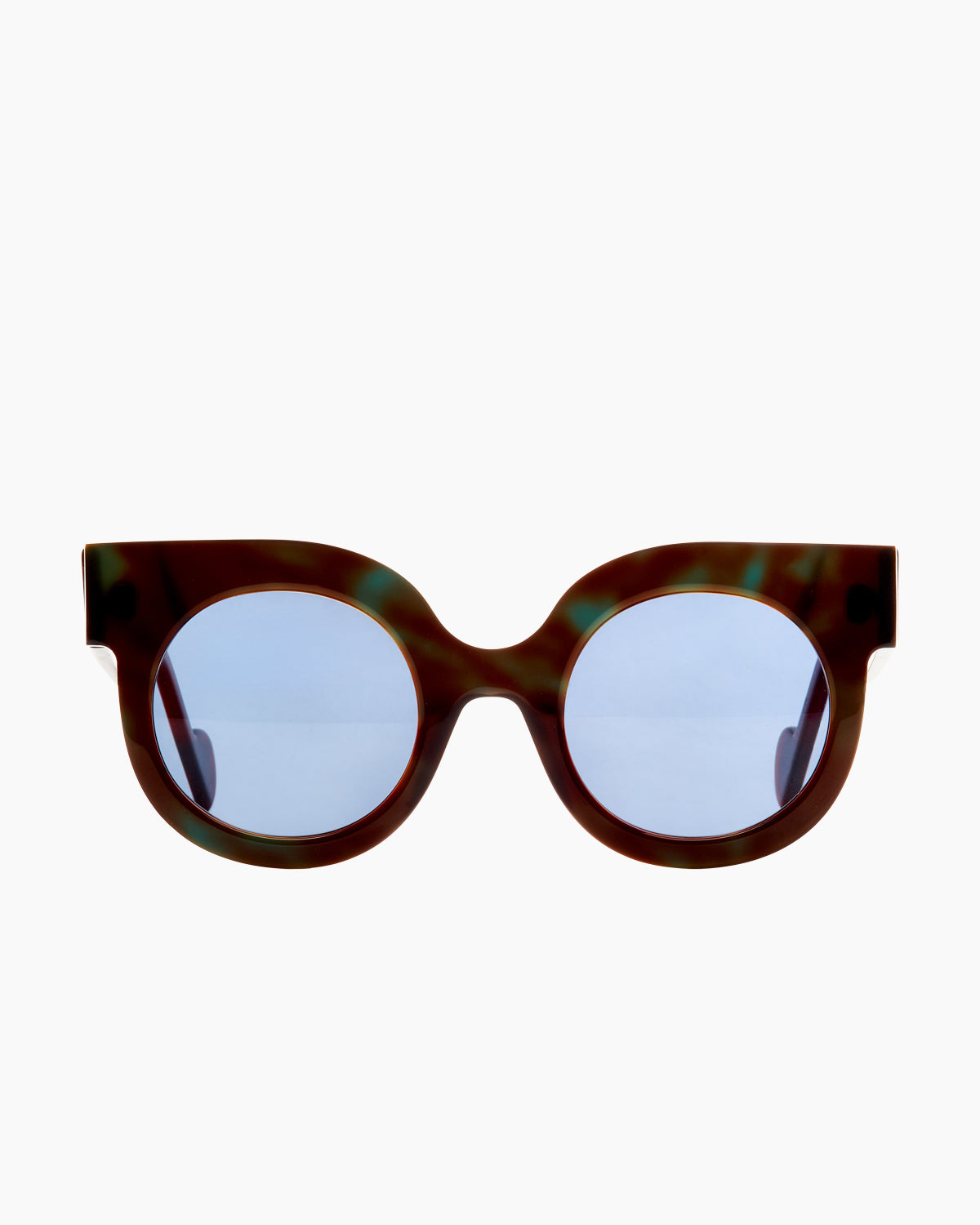 black plastic round  sunglassesby Anne et Valentin model saskia, front view, lunettes de vue rond couleur noir