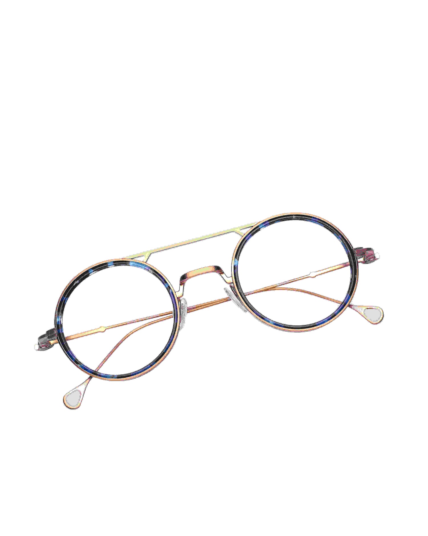 pink metal round eyeglasses by Anne et Valentin model Scala, front view, lunettes de vue rond couleur Rose