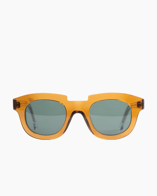 brown plastic oval sunglassesby Marie-Sophie Dion model DufresneSUN, front view, lunettes de vue ovale couleur brun