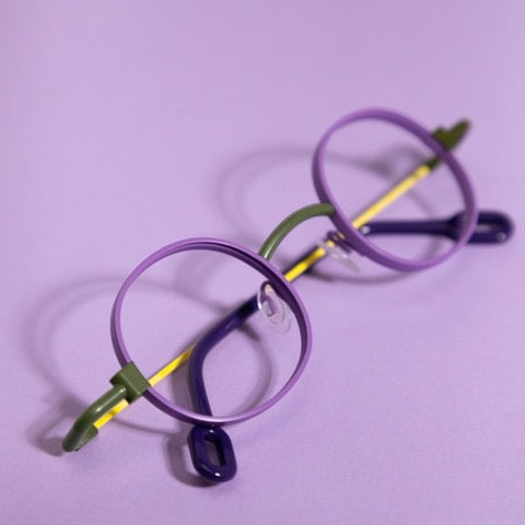 Lunettes mauve en métal pour femme par Mari-Sophie Dion BAR À LUNETTES