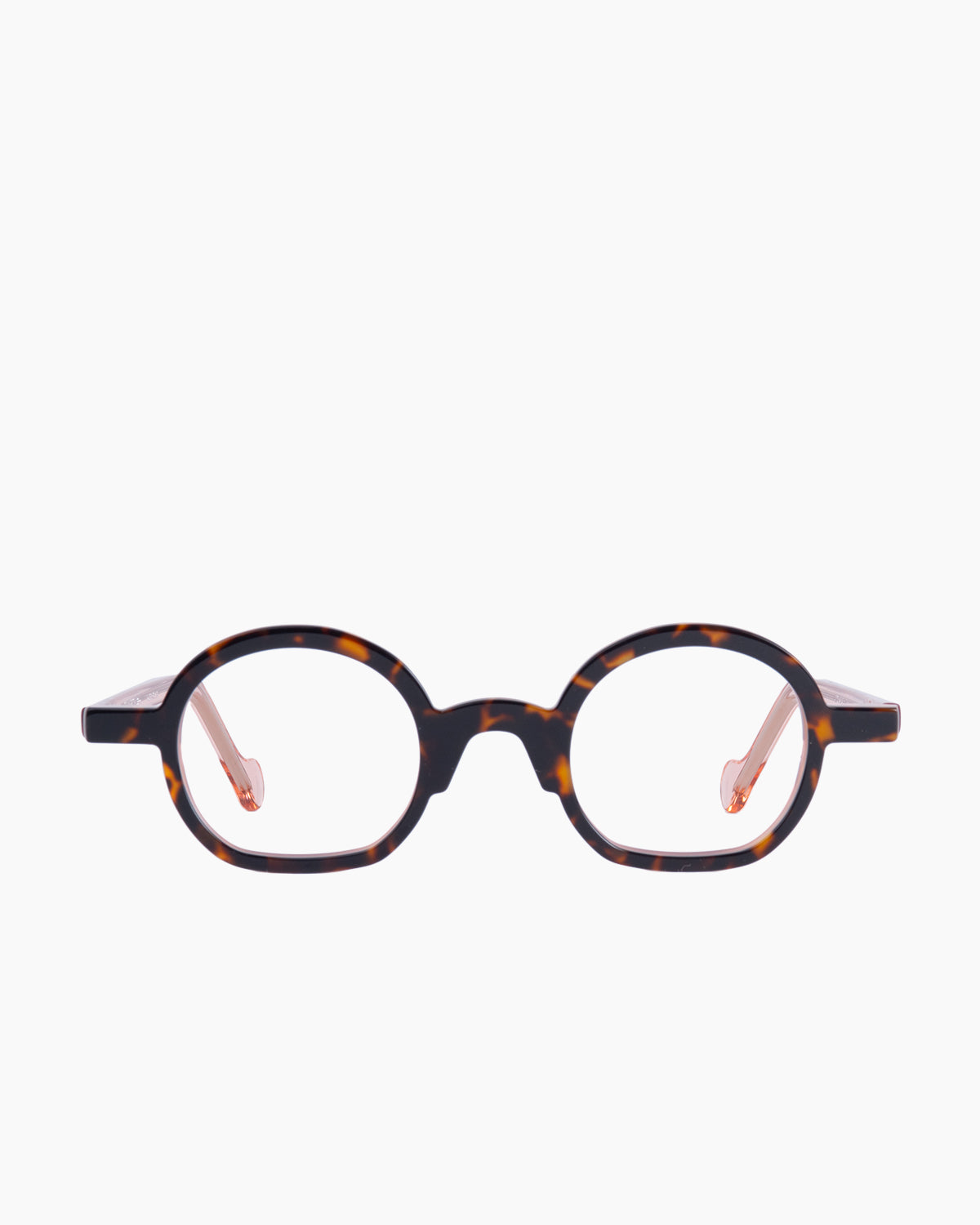tortoise plastic oval eyeglasses by Anne et Valentin model ARIGATO, front view, lunettes de vue ovale couleur Écaille de tortue
