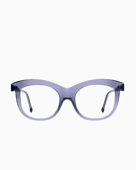 grey plastic butterfly eyeglasses by Marie-Sophie Dion model Elmir, front view, lunettes de vue papillon couleur Gris