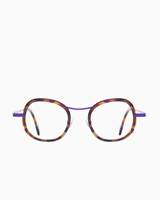 tortoise metal oval eyeglasses by Nao Ned model litiri, front view, lunettes de vue ovale couleur Écaille de tortue