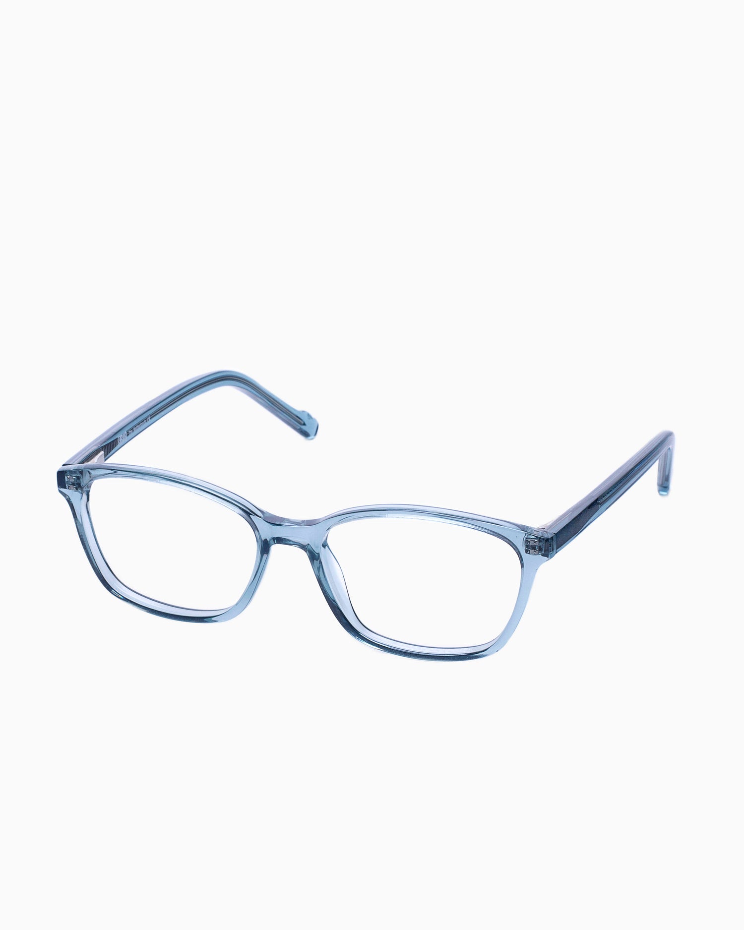 blue plastic rectangle eyeglasses by BBig model 234, front view, lunettes de vue rectangle couleur Bleu