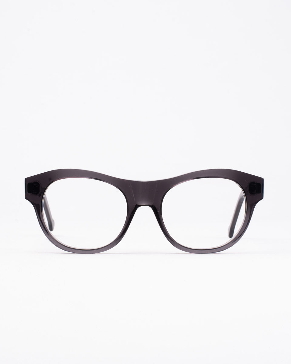 grey plastic oval eyeglasses by Marie-Sophie Dion model Millard, front view, lunettes de vue ovale couleur Gris