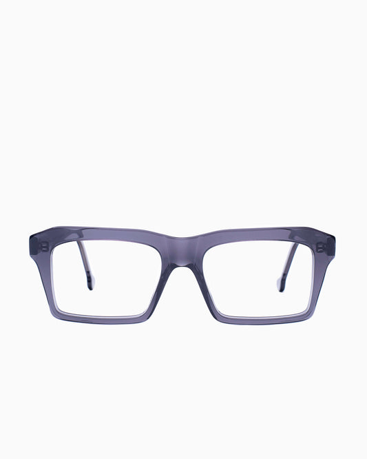 grey plastic rectangle eyeglasses by Marie-Sophie Dion model Kirk, front view, lunettes de vue rectangle couleur Gris