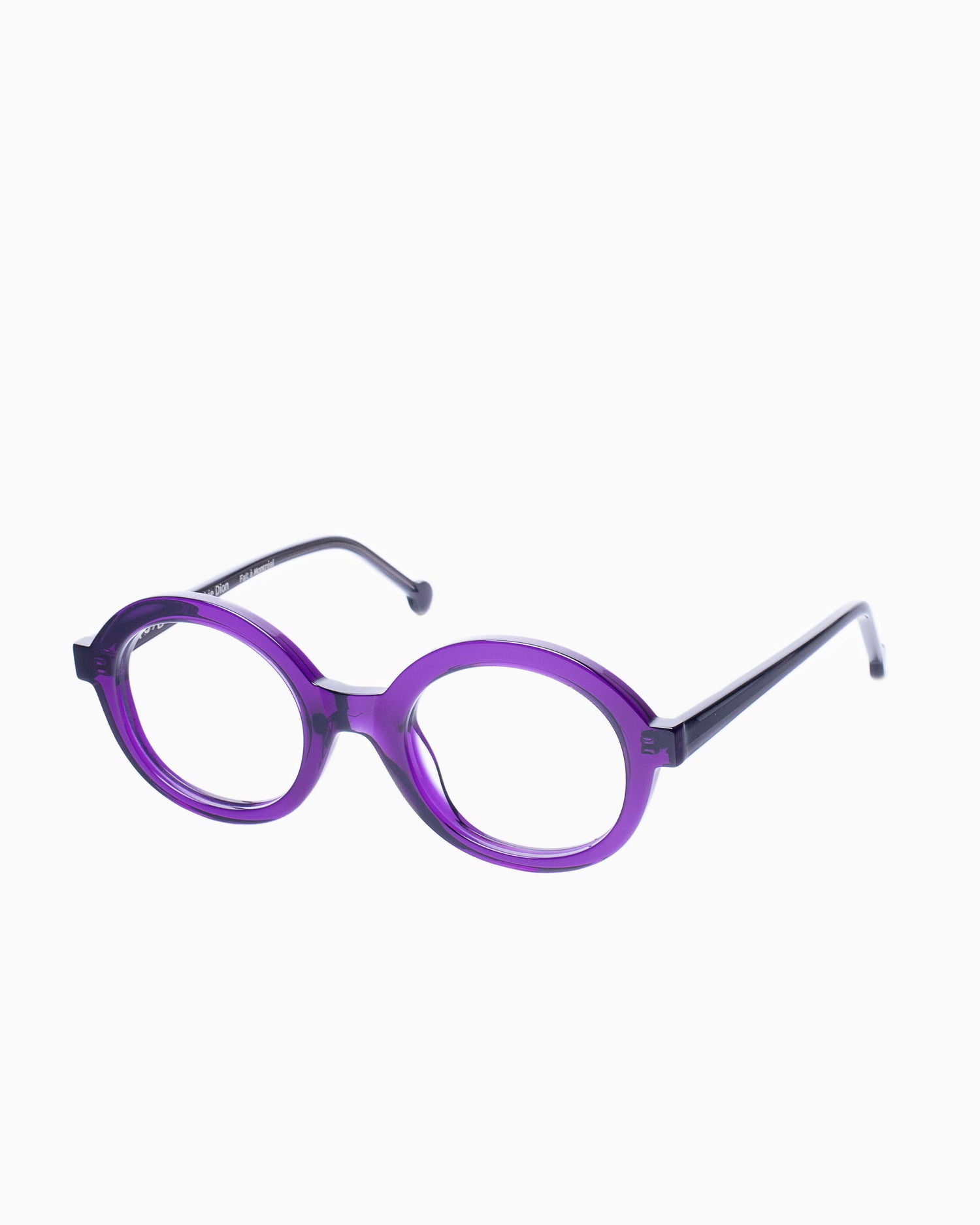 purple plastic oval eyeglasses by Marie-Sophie Dion model O'Malley, front view, lunettes de vue ovale couleur violet