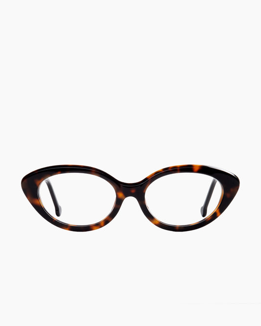 tortoise plastic cat eyeglasses by Marie-Sophie Dion model Moreau, front view, lunettes de vue chat couleur écaille de tortue