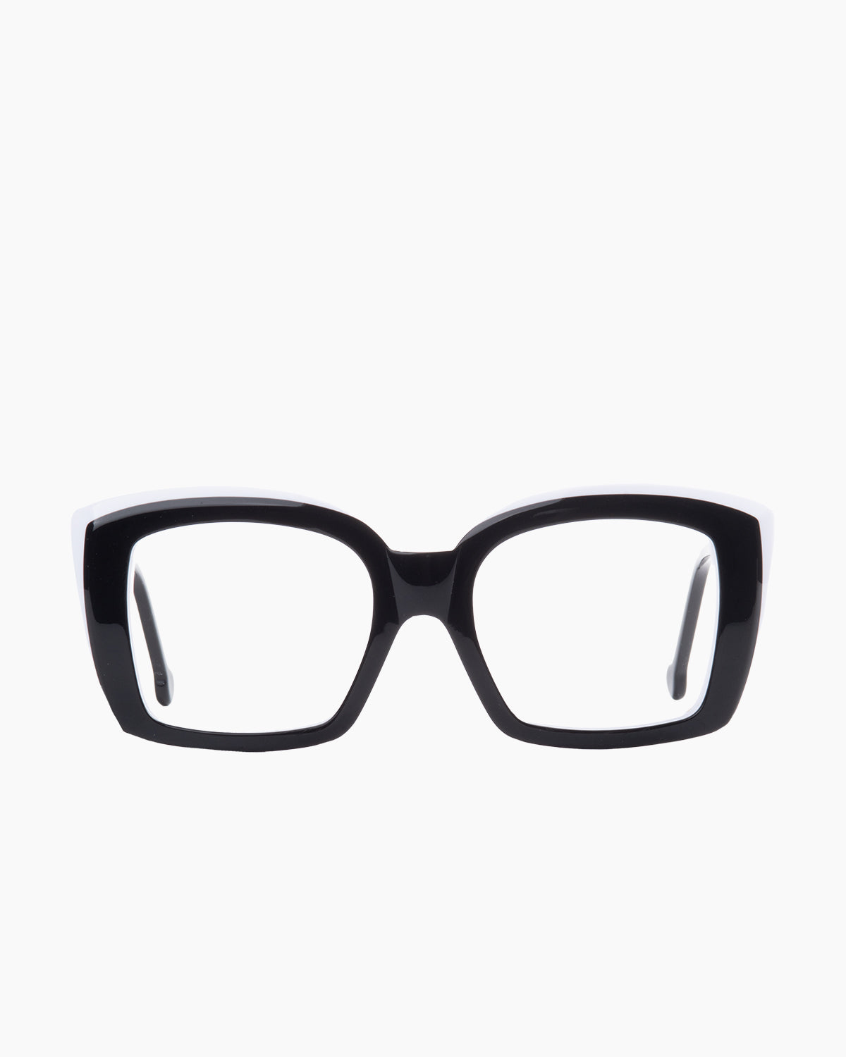 black plastic butterfly eyeglasses by Marie-Sophie Dion model Gauvin, front view, lunettes de vue papillon couleur noir
