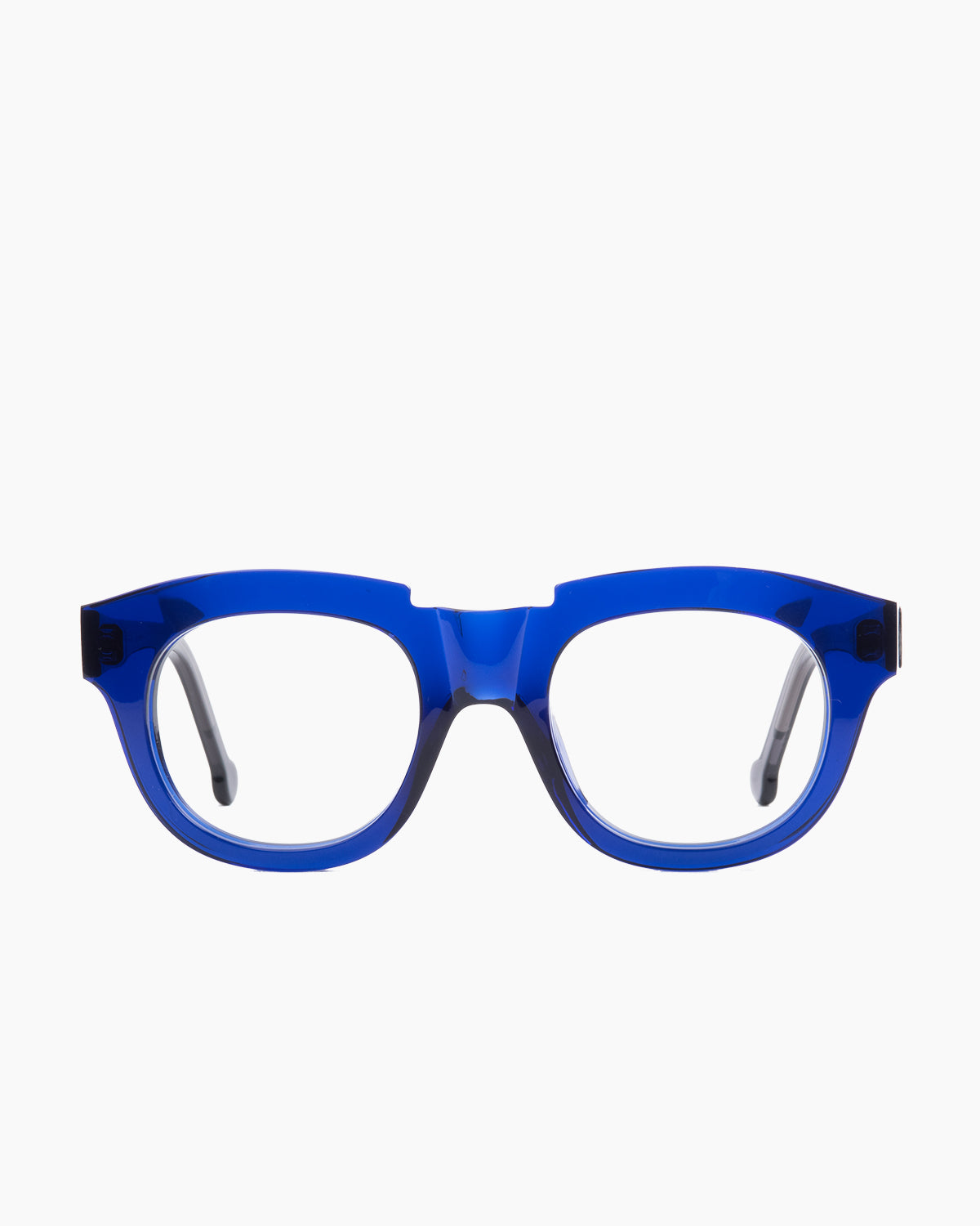blue plastic oval eyeglasses by Marie-Sophie Dion model Dufresne, front view, lunettes de vue ovale couleur Bleu