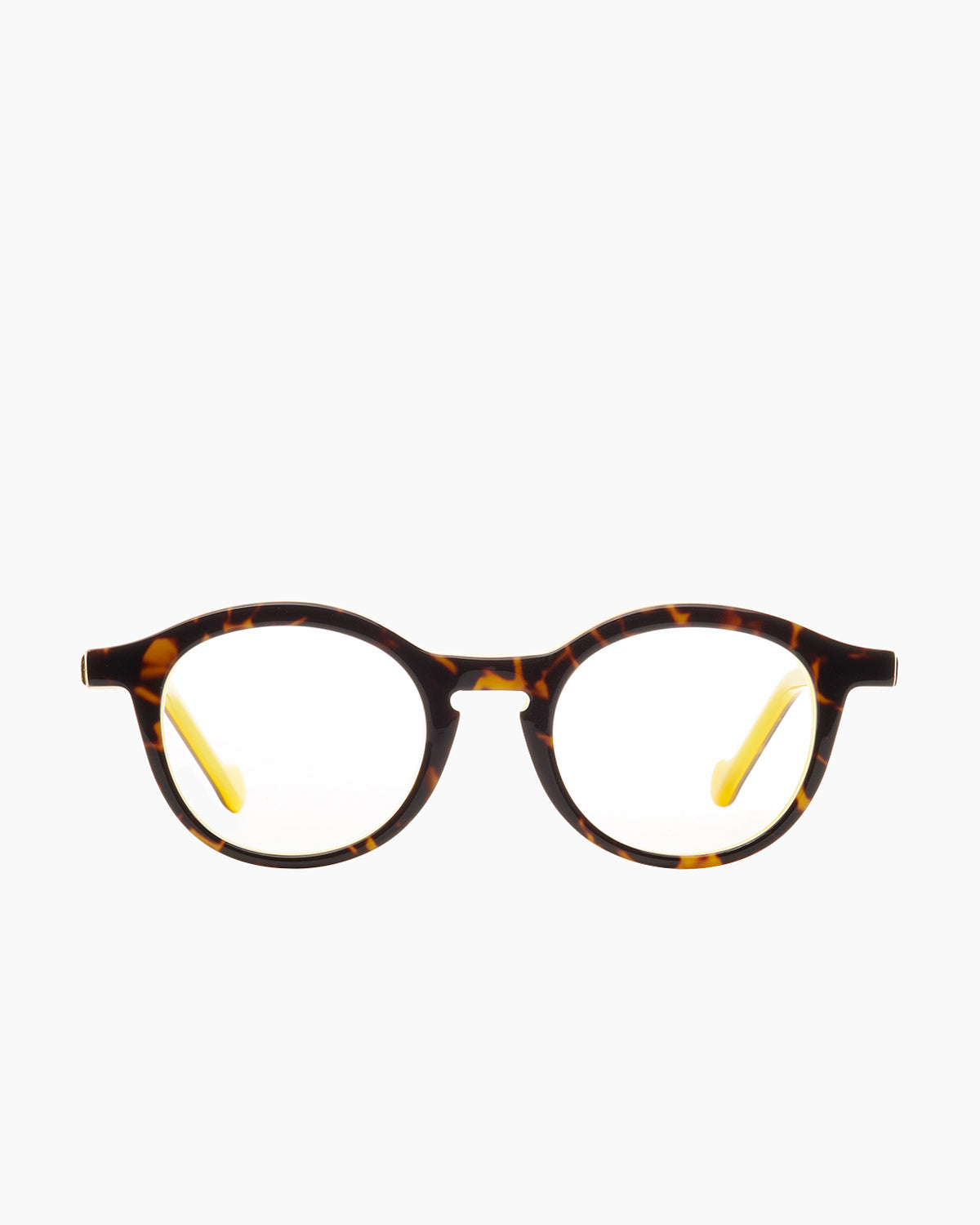 tortoise plastic round eyeglasses by Anne et Valentin model Albertine, front view, lunettes de vue rond couleur écaille de tortue
