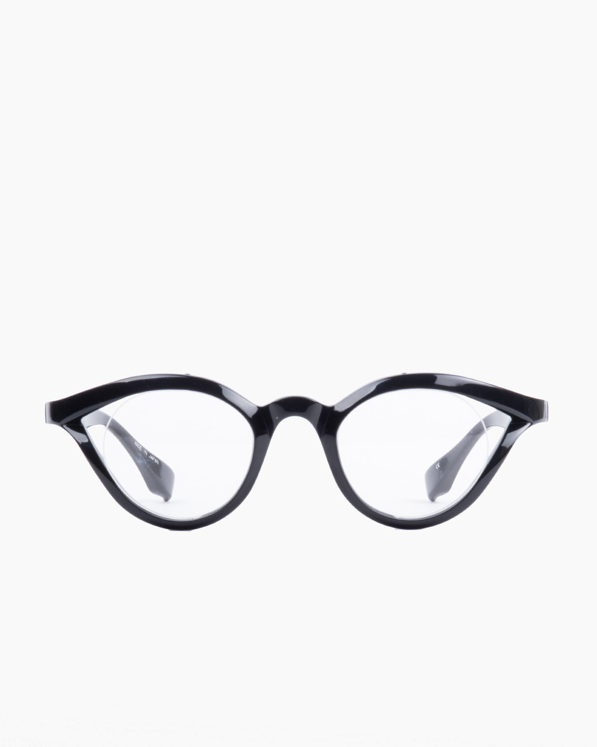 black plastic cat eyeglasses by Factory 900 model RF140, front view, lunettes de vue chat couleur Noir
