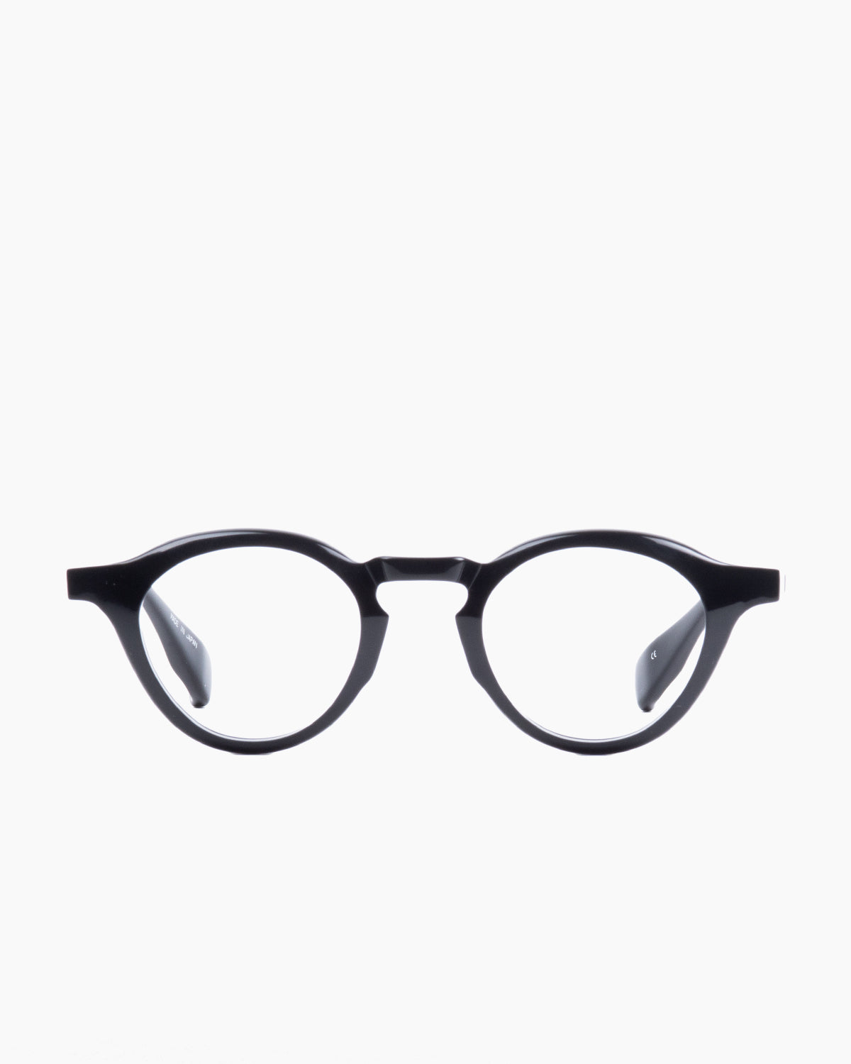 black plastic round eyeglasses by Factory 900 model RF019, front view, lunettes de vue rond couleur Noir