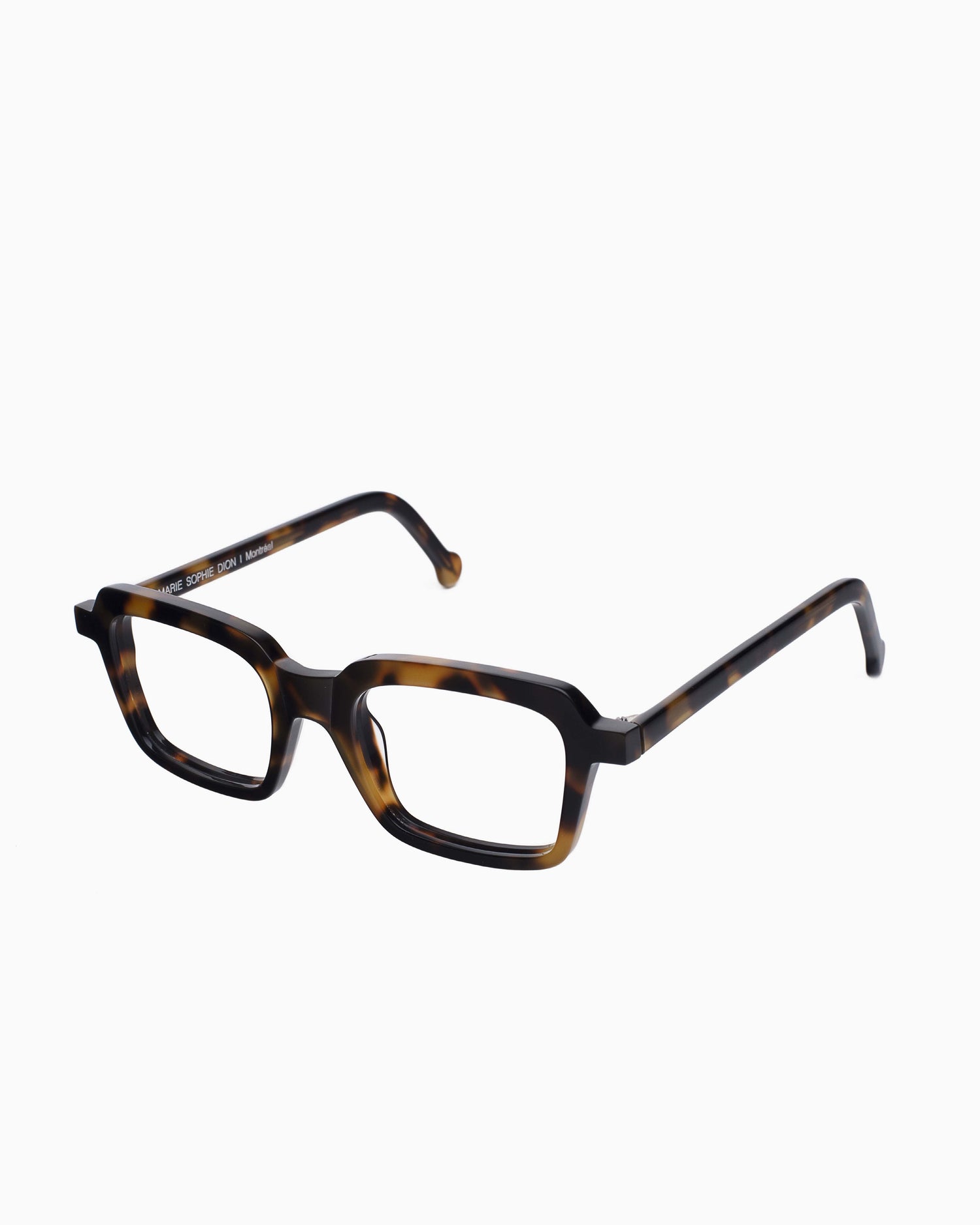 tortoise plastic rectangle eyeglasses by Marie-Sophie Dion model Duval, front view, lunettes de vue rectangle couleur Écaille de tortue
