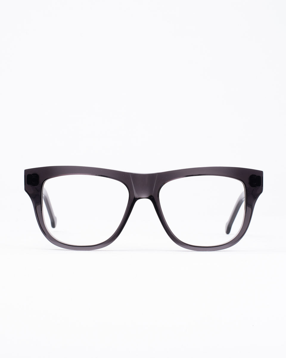 grey plastic rectangle eyeglasses by Marie-Sophie Dion model Pepin, front view, lunettes de vue rectangle couleur Gris