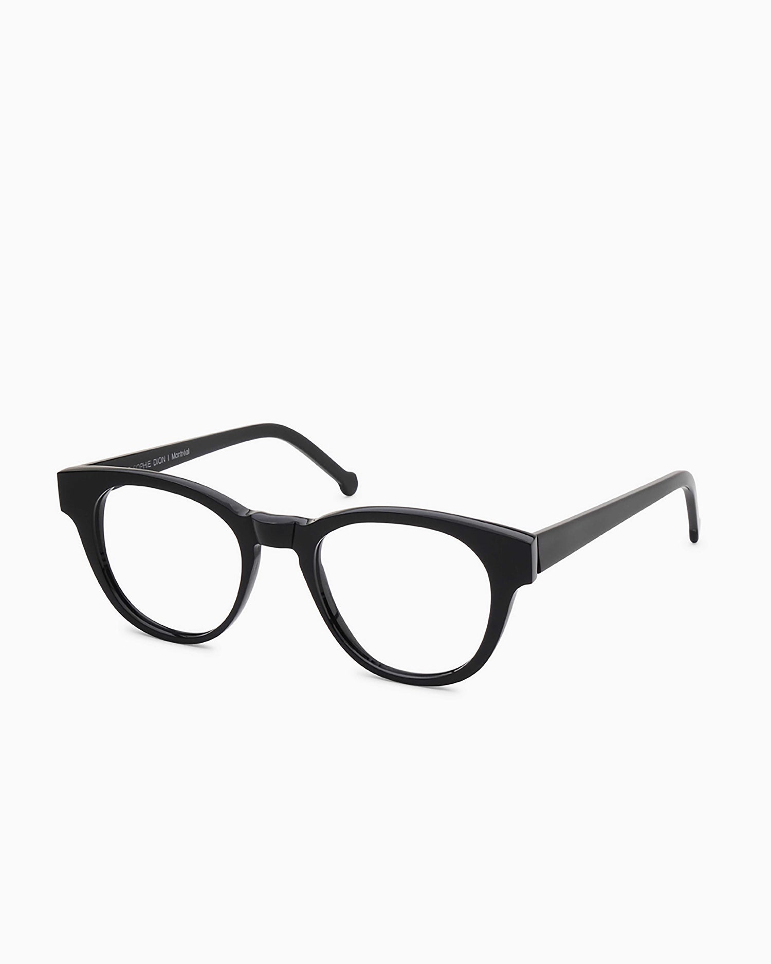 black plastic oval eyeglasses by Marie-Sophie Dion model Jean, front view, lunettes de vue ovale couleur Noir