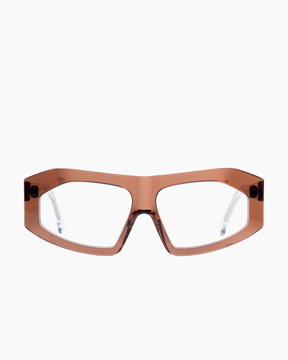 brown plastic rectangle eyeglasses by Marie-Sophie Dion model Marcos, front view, lunettes de vue rectangle couleur Brun
