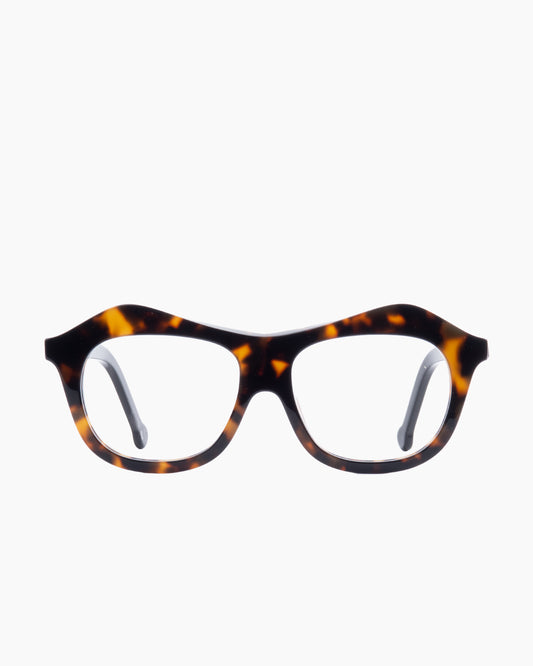 tortoise plastic aviator eyeglasses by Marie-Sophie Dion model Archambault, front view, lunettes de vue aviateur couleur écaille de tortue