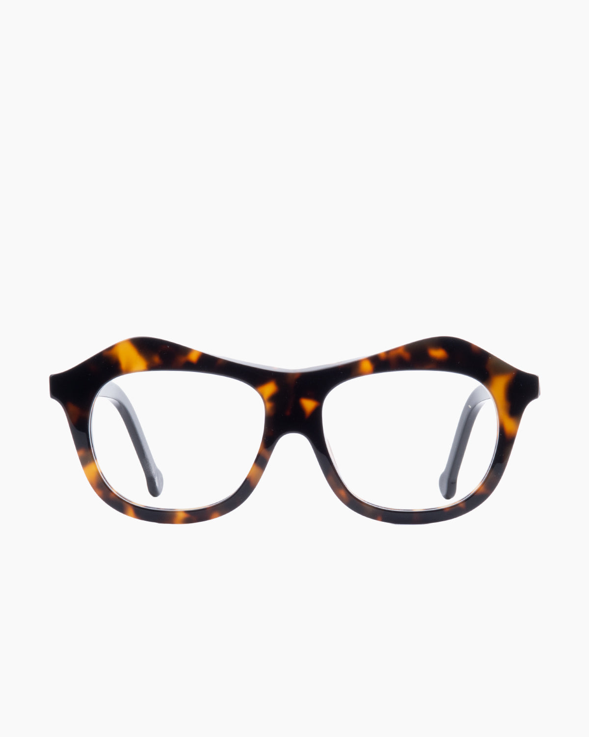 tortoise plastic aviator eyeglasses by Marie-Sophie Dion model Archambault, front view, lunettes de vue aviateur couleur écaille de tortue