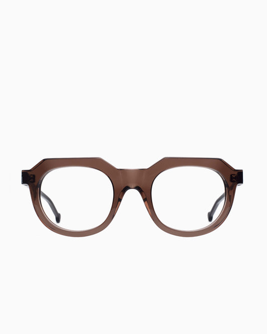 brown plastic oval eyeglasses by Marie-Sophie Dion model Boutcheri, front view, lunettes de vue ovale couleur Brun