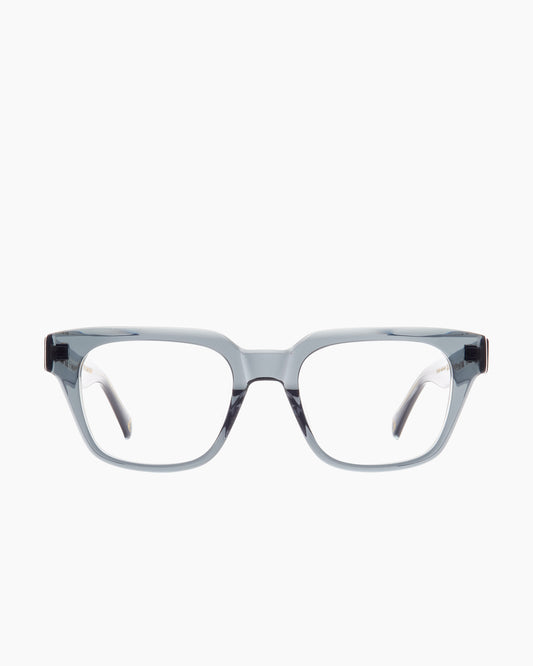 grey plastic rectangle eyeglasses by Spectacleeyeworks model Lee, front view, lunettes de vue rectangle couleur gris