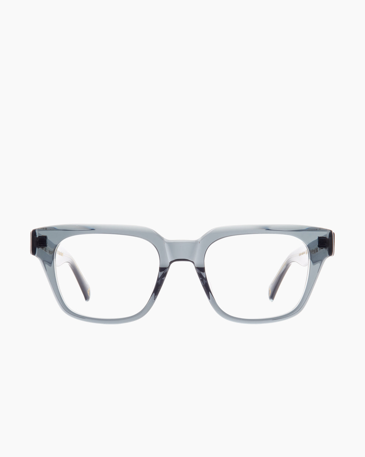 grey plastic rectangle eyeglasses by Spectacleeyeworks model Lee, front view, lunettes de vue rectangle couleur gris