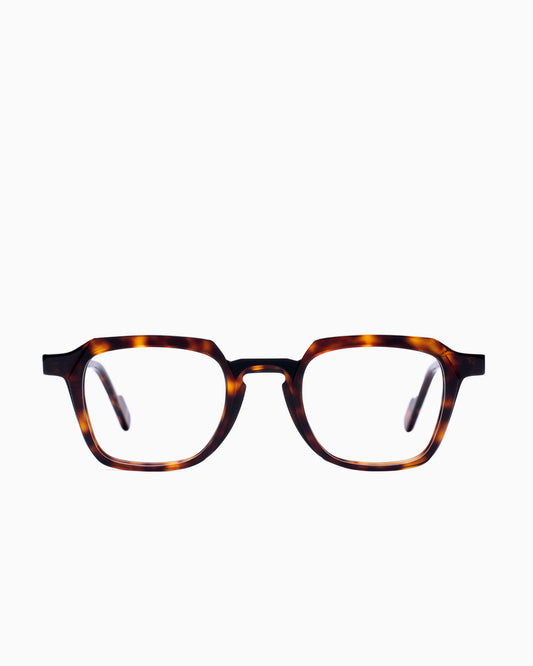 tortoise plastic rectangle eyeglasses by Anne et Valentin model Henri, front view, lunettes de vue rectangle couleur Écaille de tortue