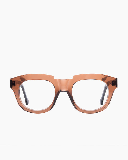 brown plastic oval eyeglasses by Marie-Sophie Dion model Dufresne, front view, lunettes de vue ovale couleur brun