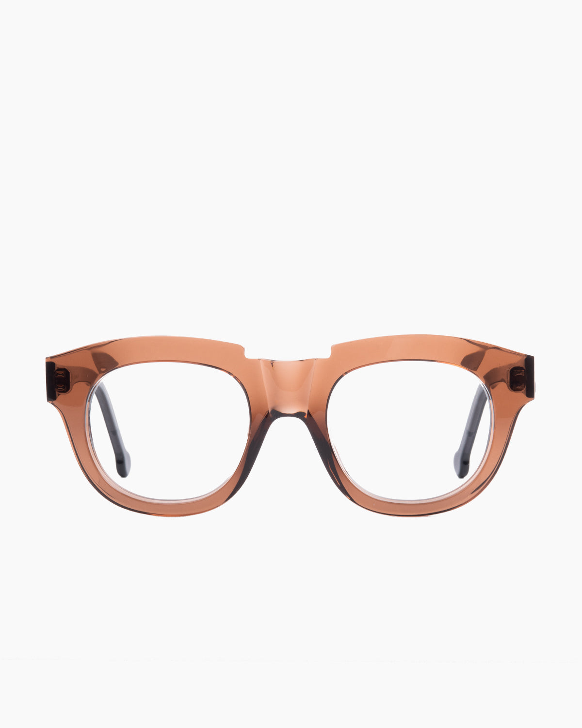 brown plastic oval eyeglasses by Marie-Sophie Dion model Dufresne, front view, lunettes de vue ovale couleur brun