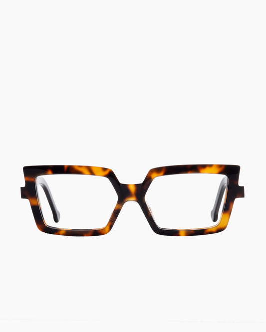 tortoise plastic cat eyeglasses by Marie-Sophie Dion model Daniel, front view, lunettes de vue chat couleur écaille de tortue