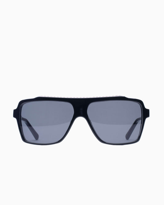black plastic rectangle sunglassesby Histoire de voir model FIL4, front view, lunettes de vue rectangle couleur Noir