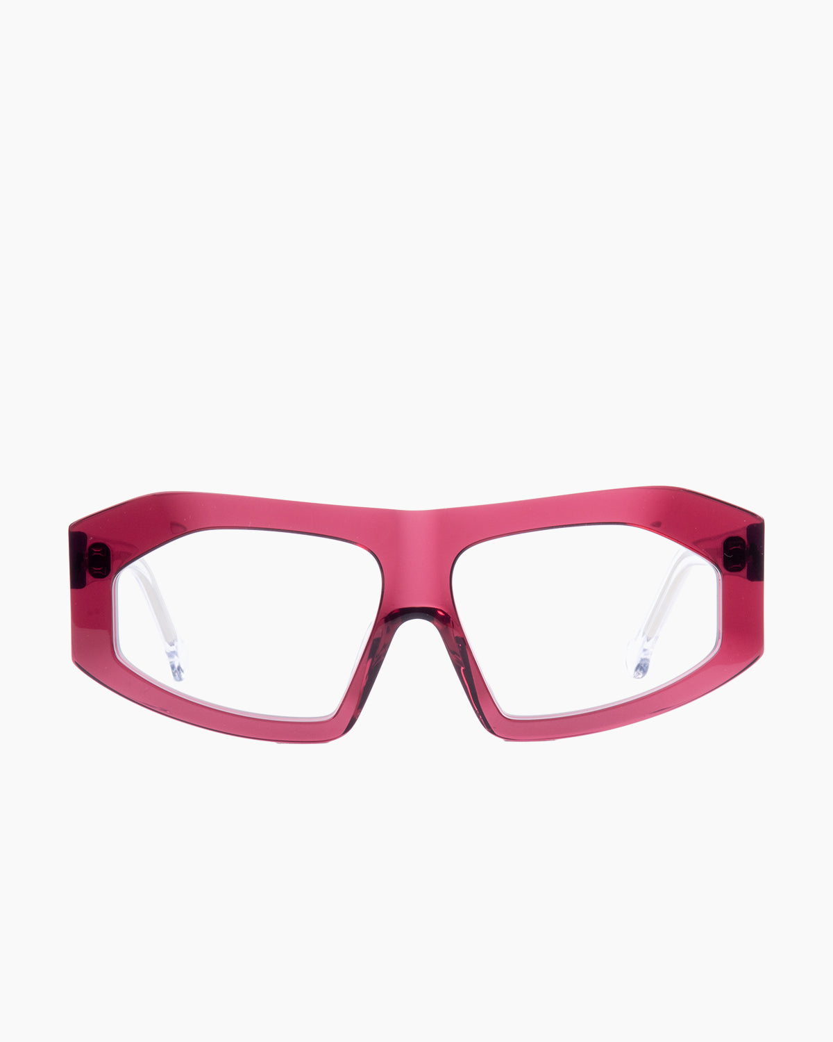 purple plastic rectangle eyeglasses by Marie-Sophie Dion model Marcos, front view, lunettes de vue rectangle couleur violet