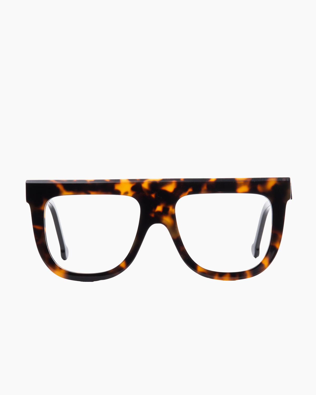 tortoise plastic aviator eyeglasses by Marie-Sophie Dion model Bay, front view, lunettes de vue aviateur couleur écaille de tortue