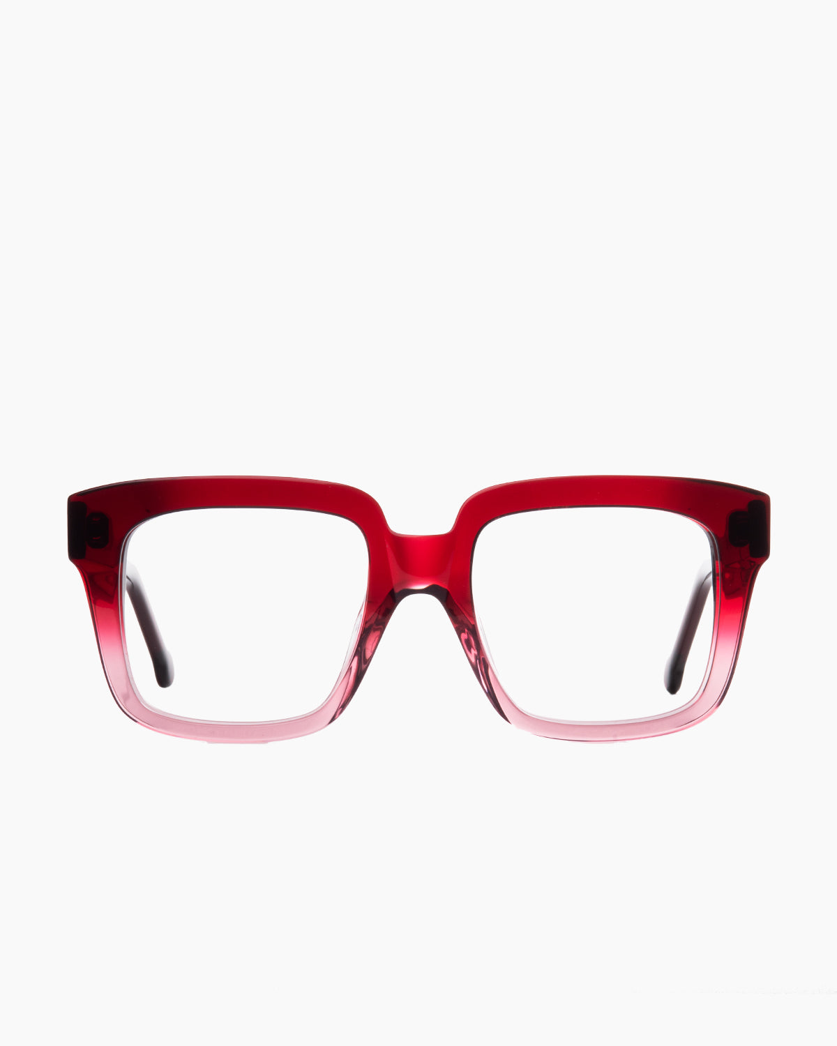 burgundy plastic rectangle eyeglasses by Marie-Sophie Dion model Vimy, front view, lunettes de vue rectangle couleur bourgogne