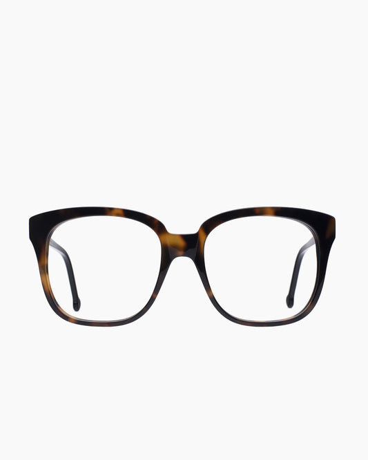 tortoise plastic rectangle eyeglasses by Marie-Sophie Dion model vola, front view, lunettes de vue rectangle couleur Écaille de tortue